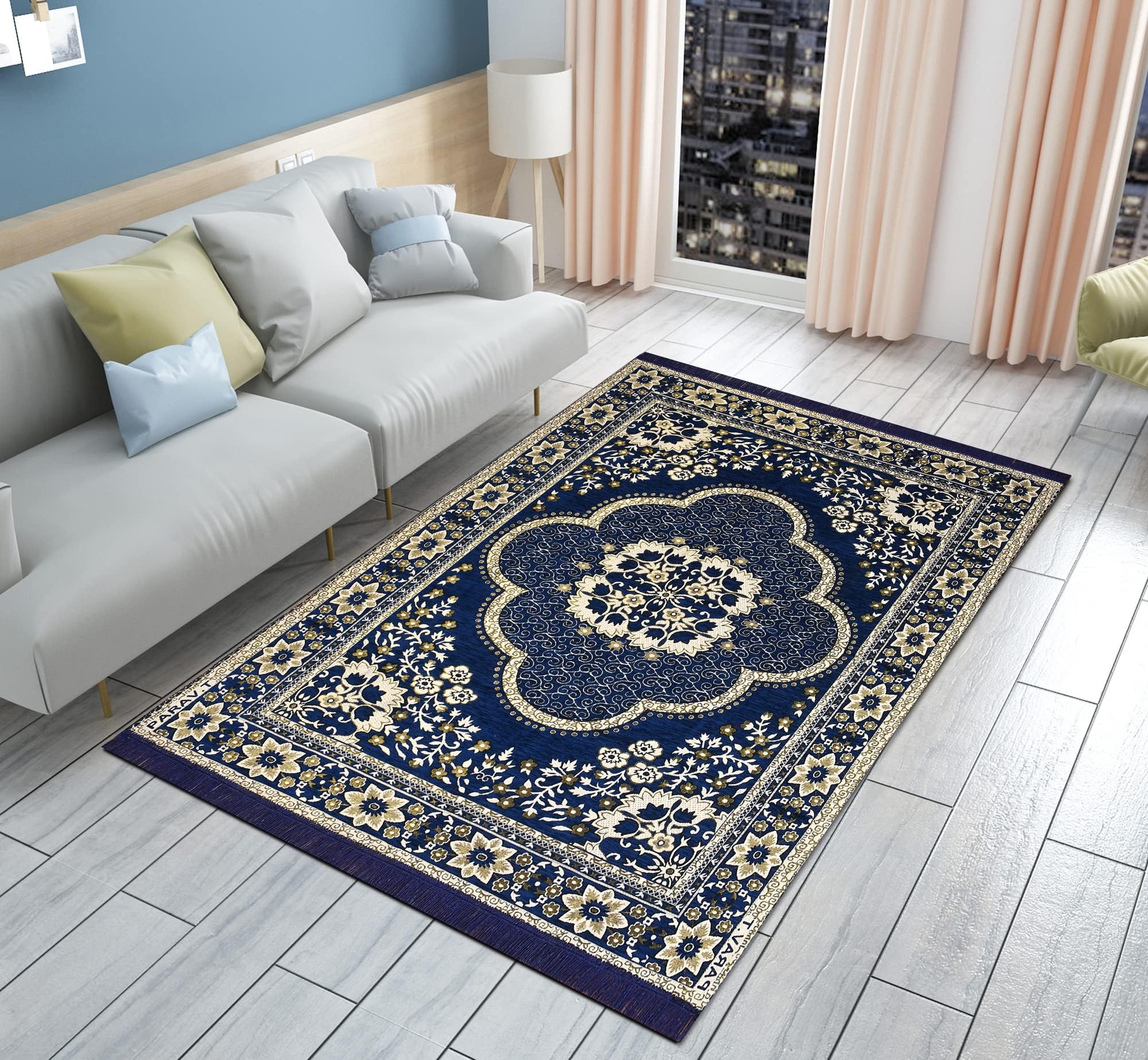 Chenille-Velvet-Carpets-for-Living-Room-5x7-feet-Marbel-Blue